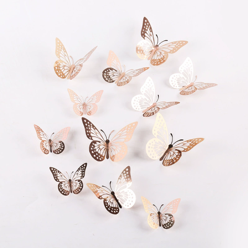 Полуж Butterfly 3D полый имитационный металлический бабочек настенный декор для дома гостиной трехмерная бабочка декоративная наклейка