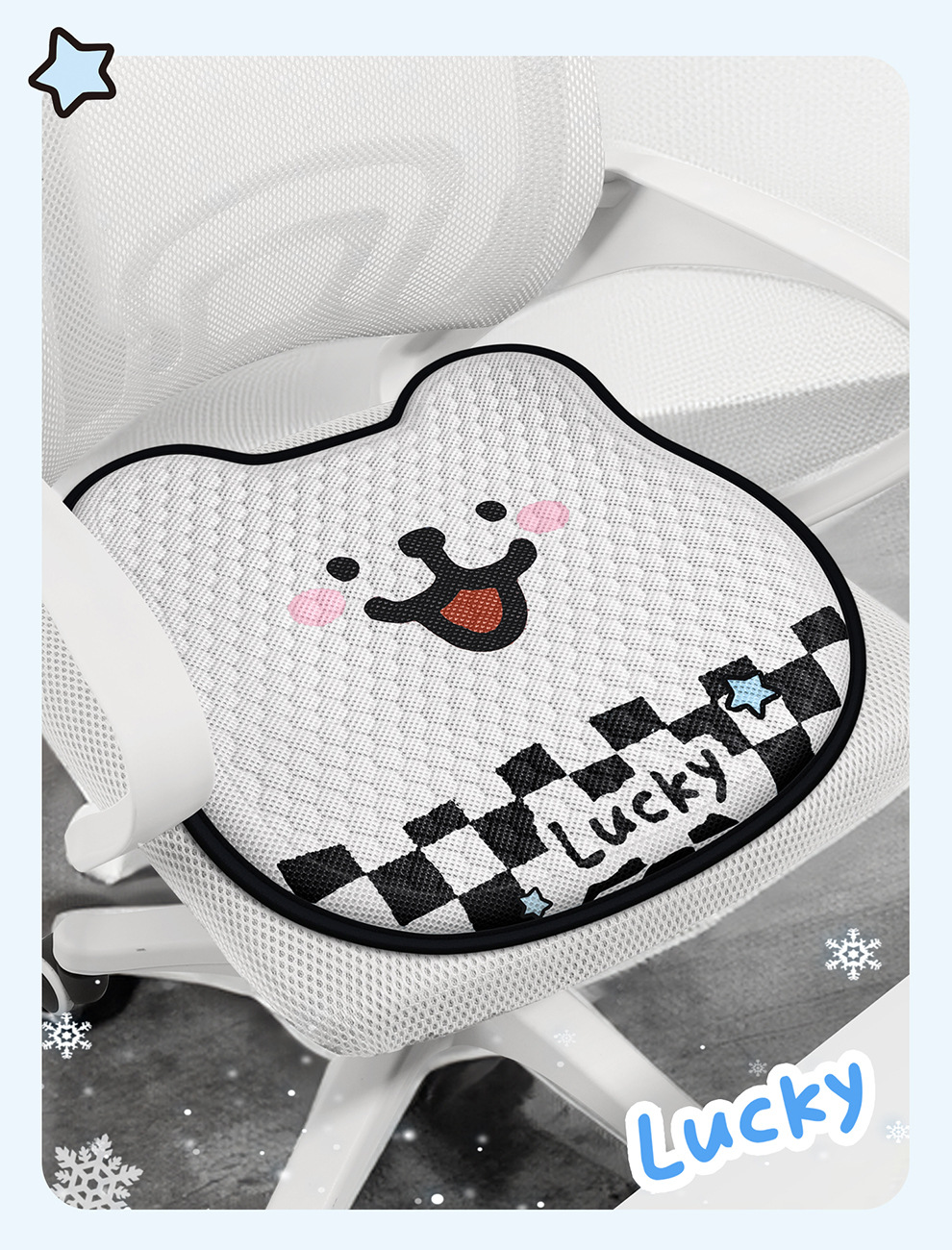 Summer Honeycomb Gel Car Seat Cushion Office Ice Silk Chair Cushion Cartoon Butt Cushion Gel Breathable Seat Cooling Cushion
