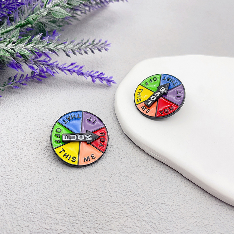 Letter, Turntable Pattern Unisex Gender Cute Pin Letter Turntable Alloy Enamel Unisex Brooches