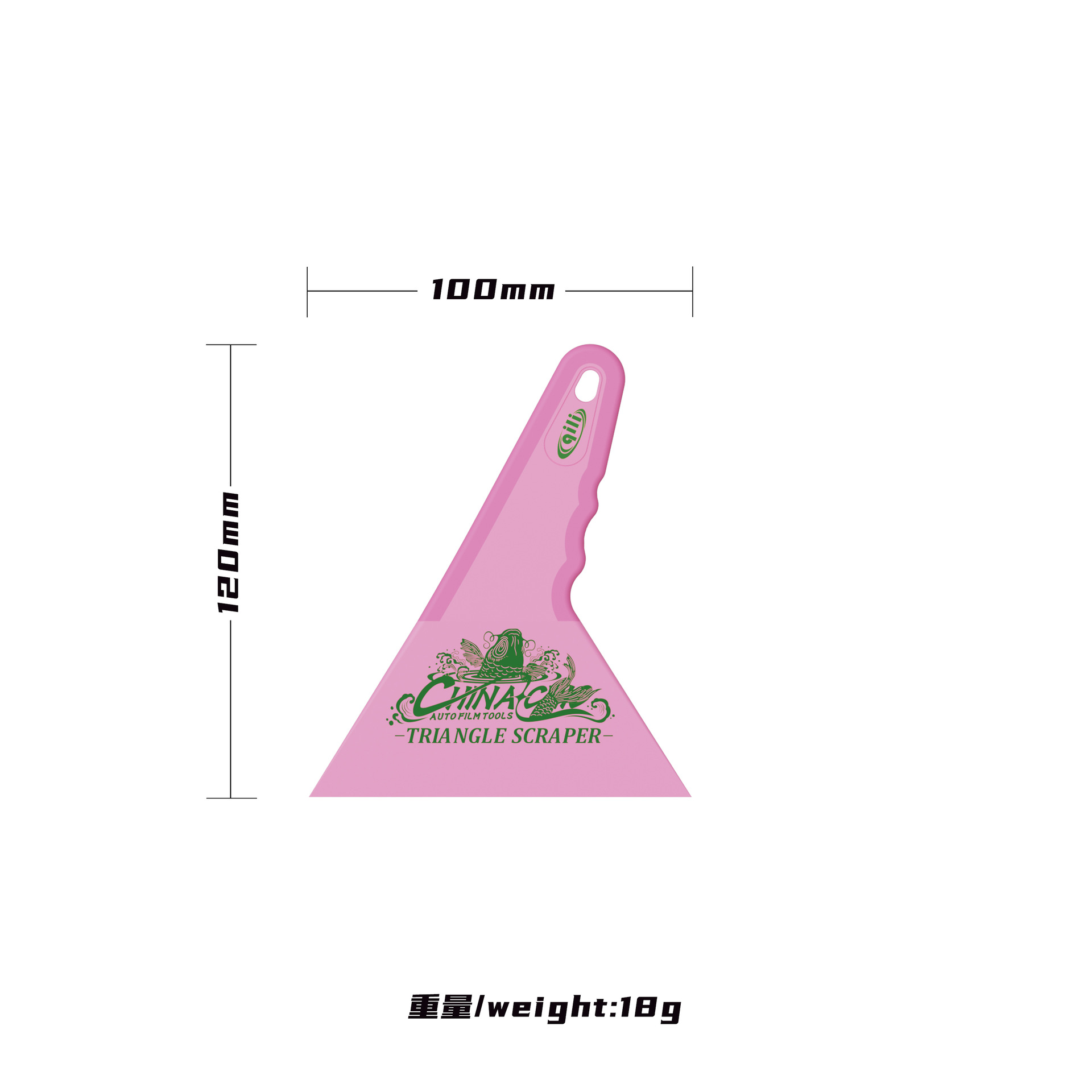 Qili herramienta de película para automóvil raspador triangular resistente a altas temperaturas raspador de película recupida de goma de dos colores, película de ventana, raspador duro triangular pequeño image 9