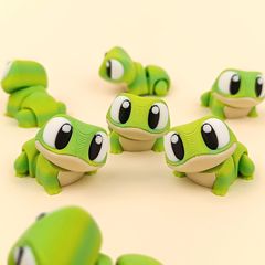 国境を越えた人気のTEMU3Dプリントのかわいい大きな目のカエル全身関節可動シミュレーションペットモデルおもちゃ