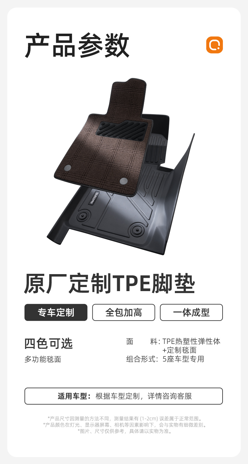 Qiao's TPE full-coverage car floor mats are suitable for Volkswagen Lavida, Sagitar, Magotan, Passat, Golf, and Tiguan L