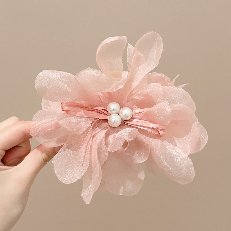 Camellia clip de cabello de tiburón clip de cabello de cabello de mujer detrás de la cabeza pequeña clip de cabello nuevo estilo chino de alta calidad clip de cabello de flores
