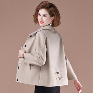 Mother's Autumn Wool Coat Small Middle-aged Short Fashion Middle-aged Women's Spring and Autumn Western Style Top 40 Years Old 50 Years Old