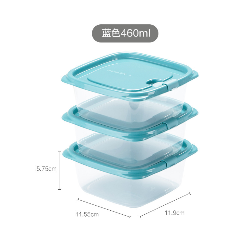 Camellia con cubierta caja de almacenamiento de refrigerador caja de congelación de alimentos rectangular cocina caja de almacenamiento de plástico fresco