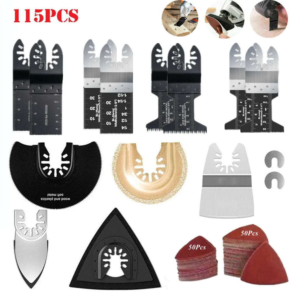 115件万用宝锯片 砂纸打磨套件 开口快装孔