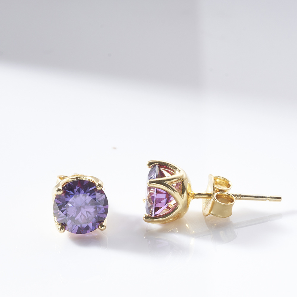 Europa y América populares orejetas de piedra de moissan de oro negro Hip Hop retro 1 quilate S925 joyas de plata de moissan