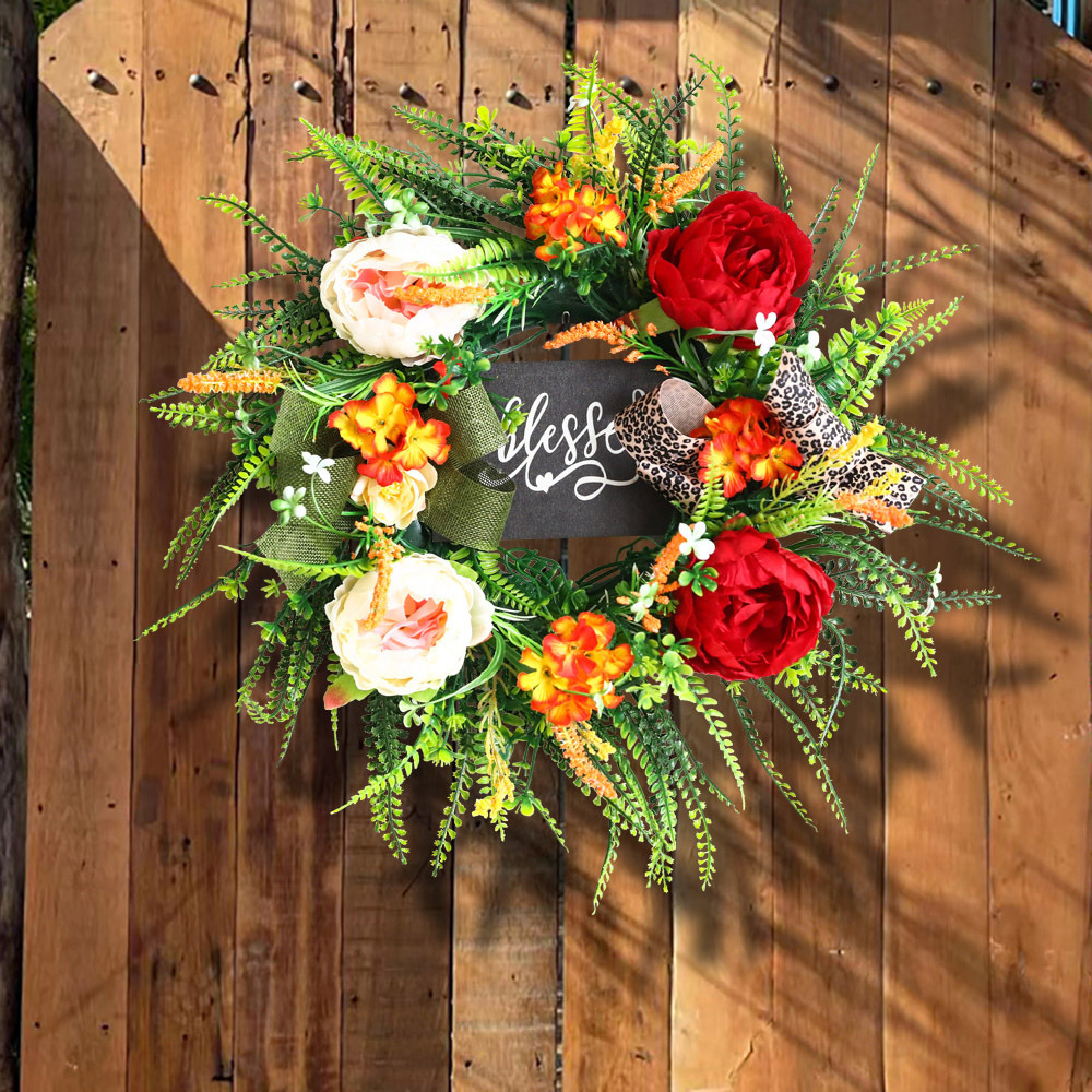 Día DE LA INDEPENDENCIA transfronteriza Garland Acción de Gracias decoración puerta colgante simulación planta verde puerta Garland decoración otoño guirnalda puede ser aprobado