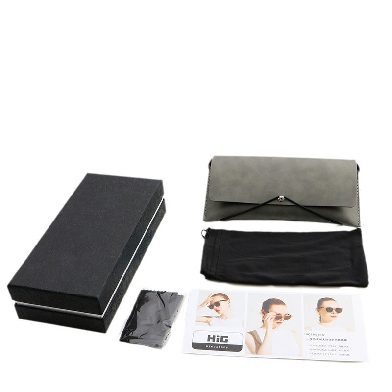 Grandes marcas con el mismo paquete de gafas, caja de regalo de alta calidad, paquete de gafas PU, caja de gafas, tela de gafas