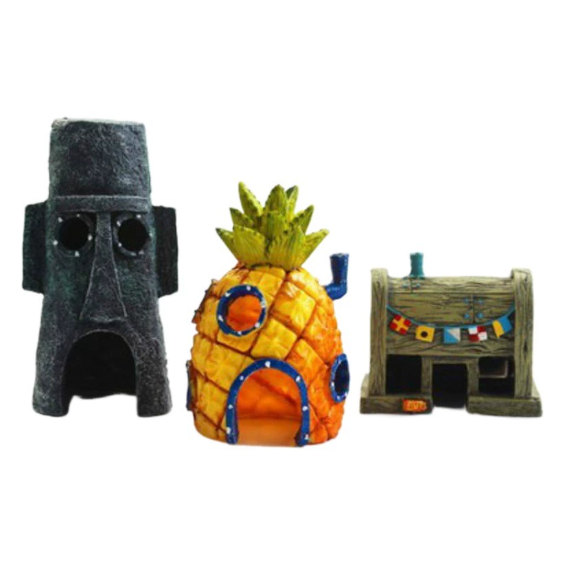 Аквариумный ландшафтный дизайн, ананасовый домик, укрытие, губка, детский дом, аквариум, ландшафтный дизайн, мультяшные украшения, укрытие для рыб и креветок, дом