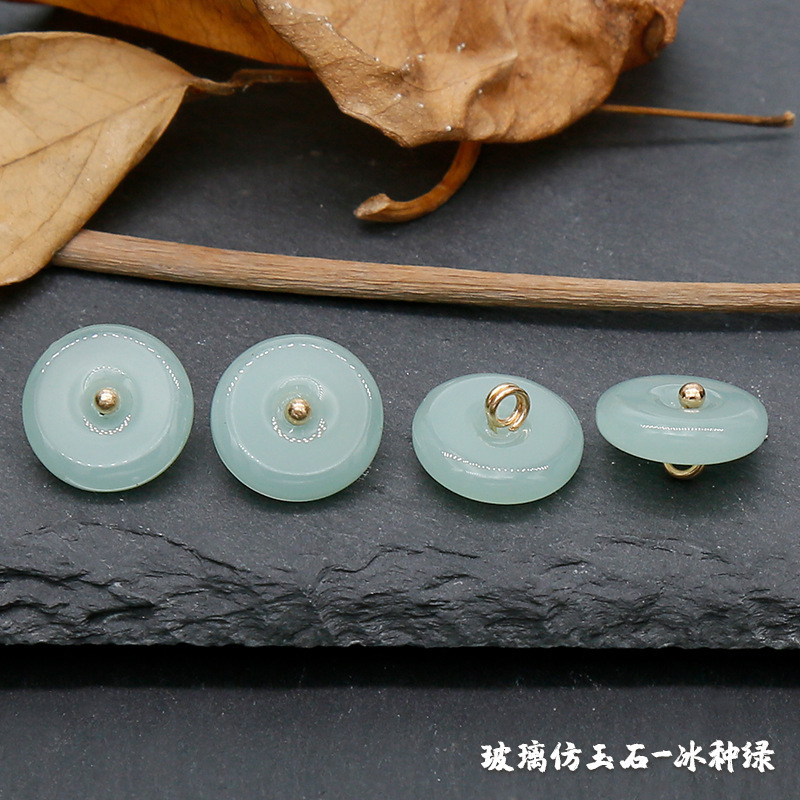 Cuentas de dinero vintage Tang traje hanfu cristal imitación Jade botón estilo antiguo cheongsam perla hebilla de color esmalte cuentas decorativas