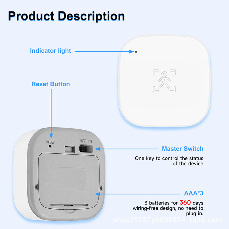 Tuya WiFi/ZigBee スマートミリ波レーダー人感センサーライトスイッチライトセンサー 24 グラム|undefined