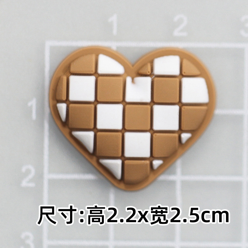부드러운 접착제 다크 브라운 격자 사랑 [2.2*2.7cm]]
