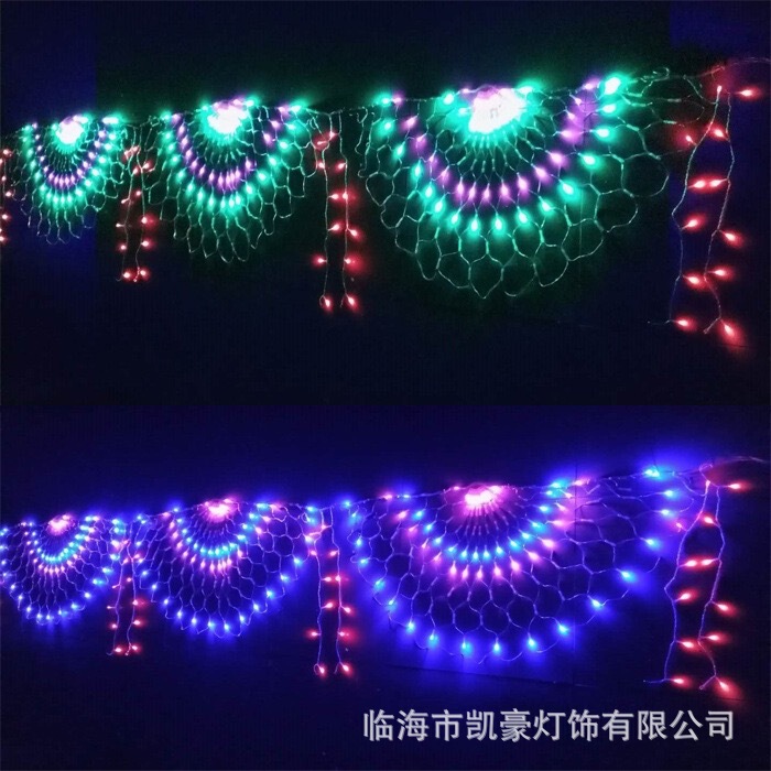 Factory direct peacock screen lights net lights flashing lights string stars Christmas New Year Spring Festival decorative lights curtains Factory direct peacock screen lights net lights flashing lights string stars Christmas New Year Spring Festival decorative lights curtains