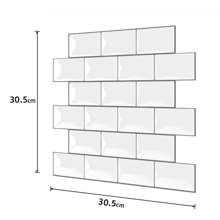 Creativo ladrillo blanco autoadhesivo 3D pegatinas de pared epoxi impermeable aceite decoración de interiores papel tapiz ventas directas de fábrica