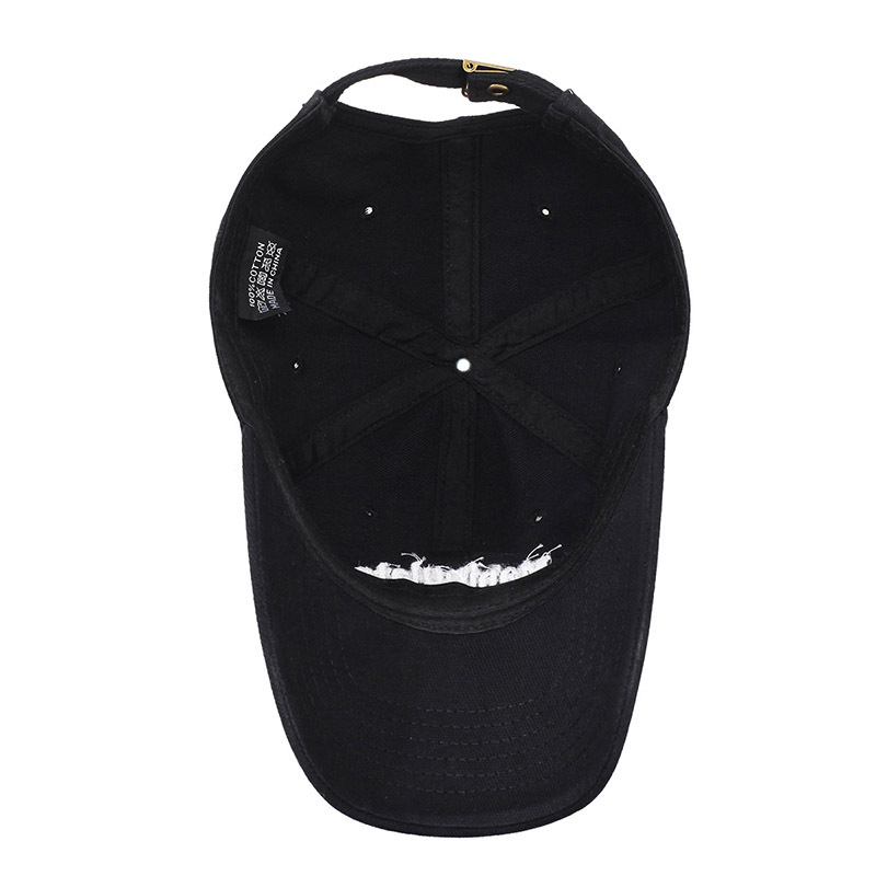 Korean Style Women's Letter Embroidery Wide Soft Top Baseball Cap With Distressed Brim Trendy Unisex Sun Hat_voghion.com