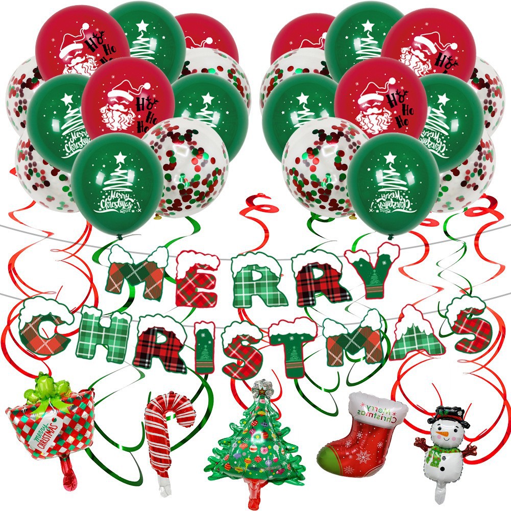 Suministros de decoración de Navidad Regalos de Navidad 2025 Juego de globos de Navidad Combinación Cadena de globos Globos de fiesta de Navidad