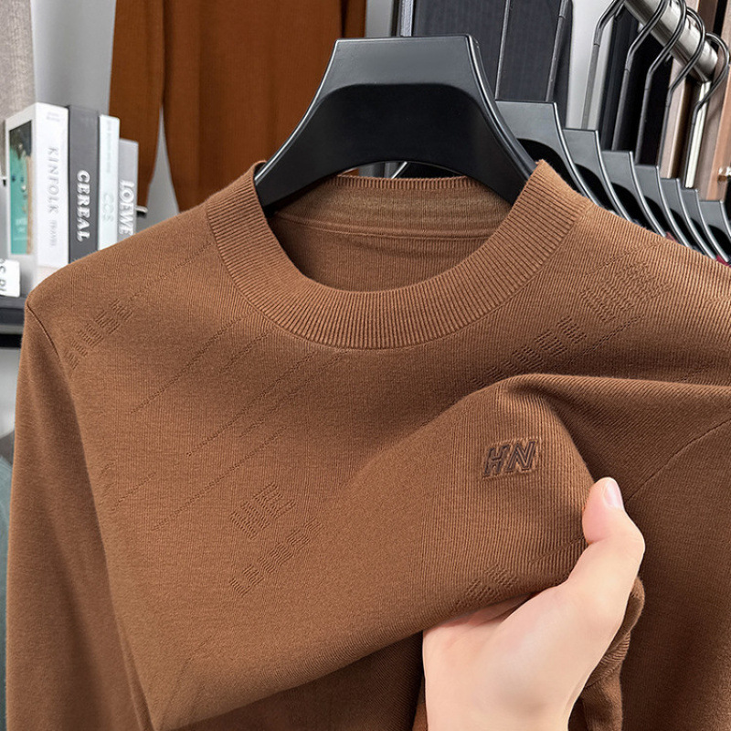 2025 Autumn/Winter New 16-Gauge Ultra-Fine Single-Sided Anti-Pilling Round Neck Jacquard Chaoyang Apparel Bosha&8622-1