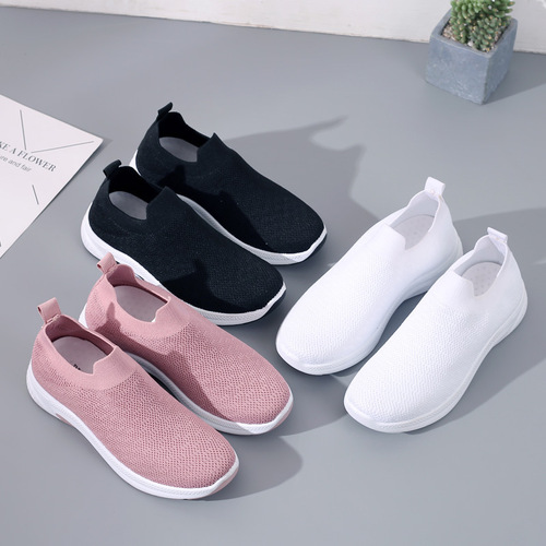 Women's Spring New Socks Shoes, Flyknit Mesh Casual Shoes, Breathable Lightweight Sports Shoes, Women's Versatile