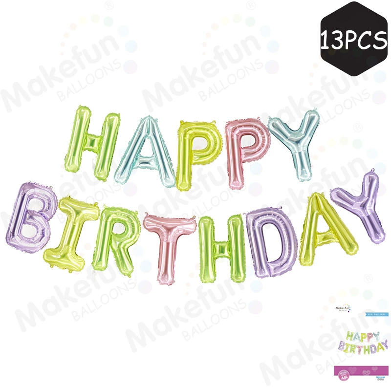 English Happy Birthday Birthday Happy Balloon Aluminum Film Balloon Set Decoration Tibetan Pole Windsie