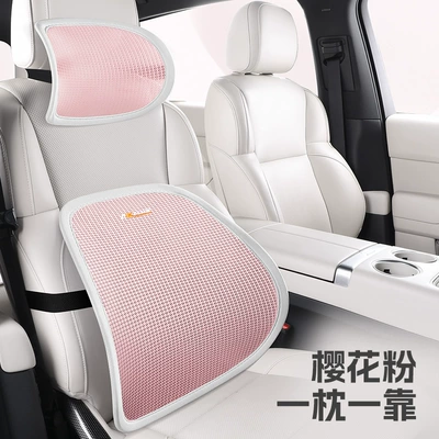 Support, Breathable Car Seat Backrest Waist support - headrest-lumbar-support-sakura-pink