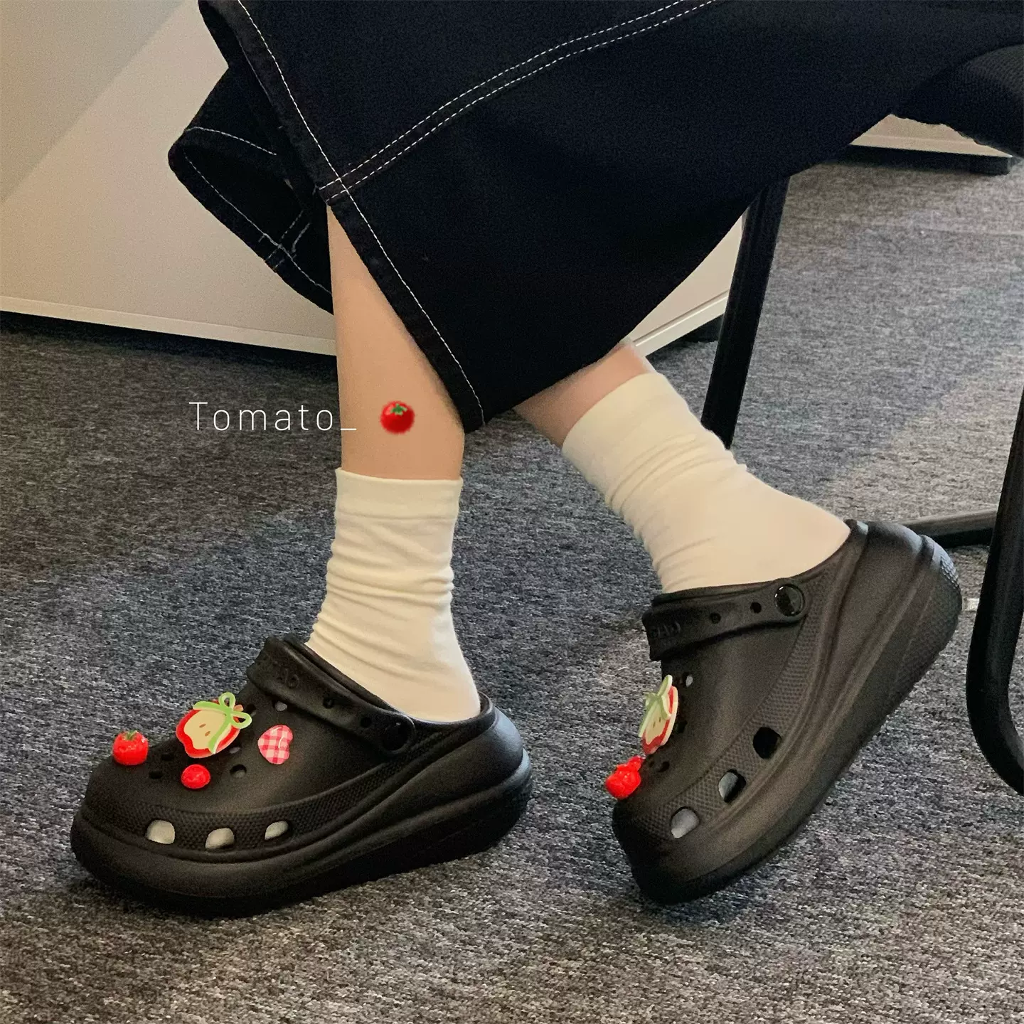 户外2026新款夏季足弓洞洞鞋可爱苹果番茄增高凉拖鞋女足弓支撑