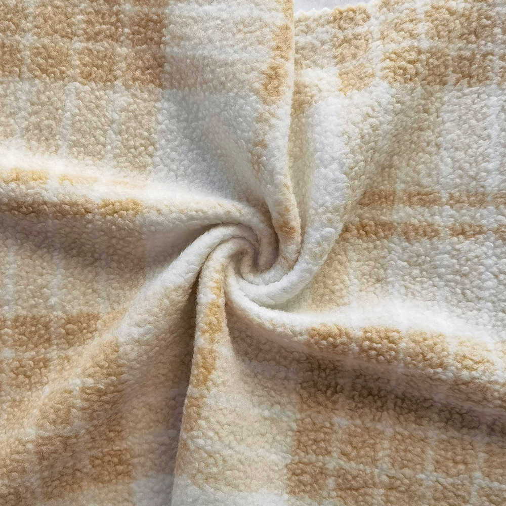 秋冬摇粒绒面料 加厚外套卫衣面料 全涤毛绒布料