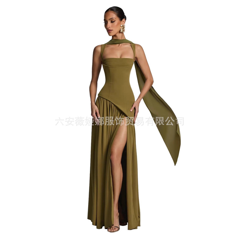 Aliexpress Halter Slim Long Dress High Slit Elegant Prom Party Dress Birthday Annual Meeting Host Dress Wholesale Aliexpress Halter Slim Long Dress High Slit Elegant Prom Party Dress Birthday Annual Meeting Host Dress Wholesale
