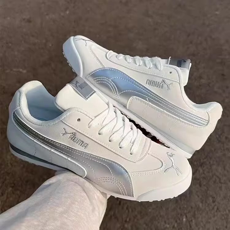 New Breathable White Sneakers for Couples, Retro Style, Versatile Casual Sports Shoes for Men and Women, Lace-Up German Training Shoes L25