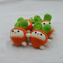 呆萌兔子玩偶 织织女手工钩织钥匙扣 毛线编织挂饰成品