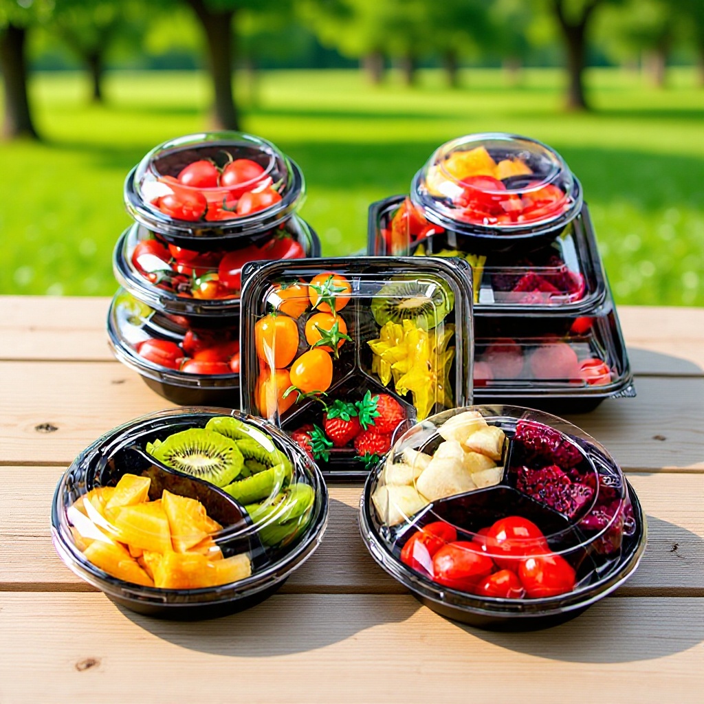 Caja de embalaje de plástico de alimentos caja de corte de fruta fresca caja de embalaje de frutas y verduras caja de corte de frutas caja de comida fresca caja de comida para llevar para mascotas image 3