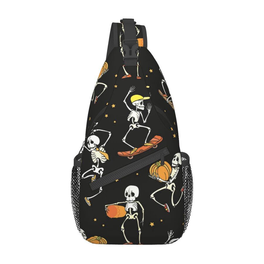 Bolso de pecho con estampado de dibujos animados transfronterizos Bolso de mensajero para hombre Bolso de pecho casual ligero de gran capacidad Bolso de lona simple para mujer de alto valor