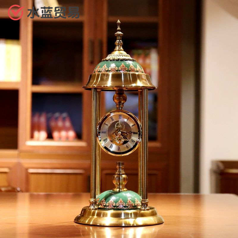 골동품 시계 유럽 책상 시계 데스크탑 캔들 스틱 레트로 프랑스 스타일 거실 홈 미국 장식 장식