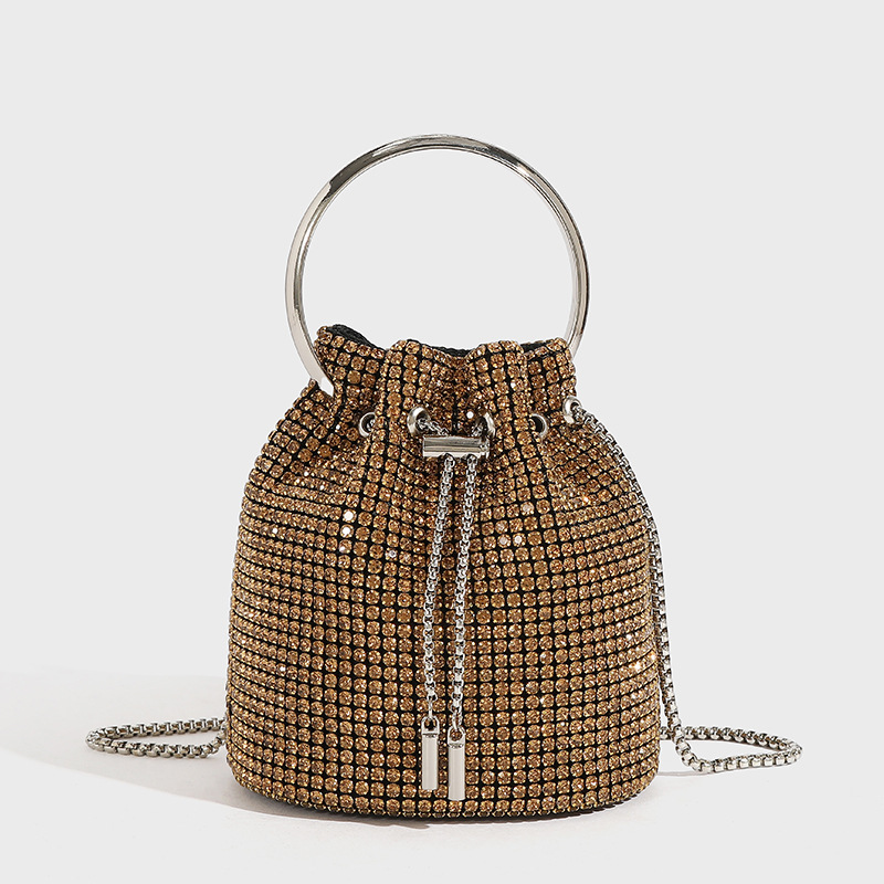 Cross-Border Hot Sale Evening Diamond Bag 2026 Spring New Fashion Chain Rhinestone Single Shoulder Crossbody Bucket Bag Wholesale - Thumbnail 2
