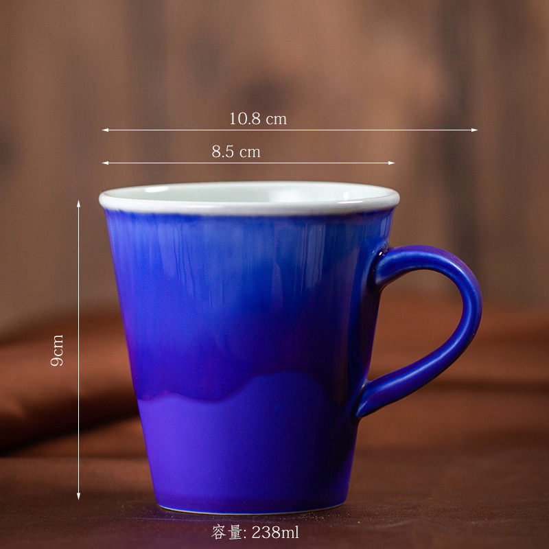 レトロな陶磁器のコーヒーカップの創意的な窯は耳のマグカップのシンプルな家庭用カップの事務カップの粗い陶器の濃縮のコップがあります。|undefined