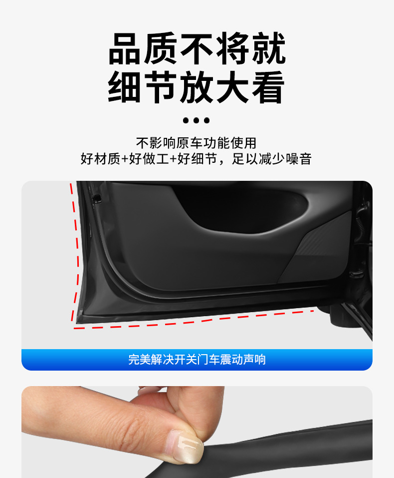 Suitable for the New Version of Model Y/Yl Tesla Full Car Soundproof Sealing Strip Waterproof Dustproof Silent Strip Wholesale