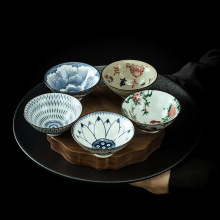 青花瓷茶杯斗笠杯功夫茶具陶瓷单杯茶盏品茗杯11特价斗笠杯主人杯