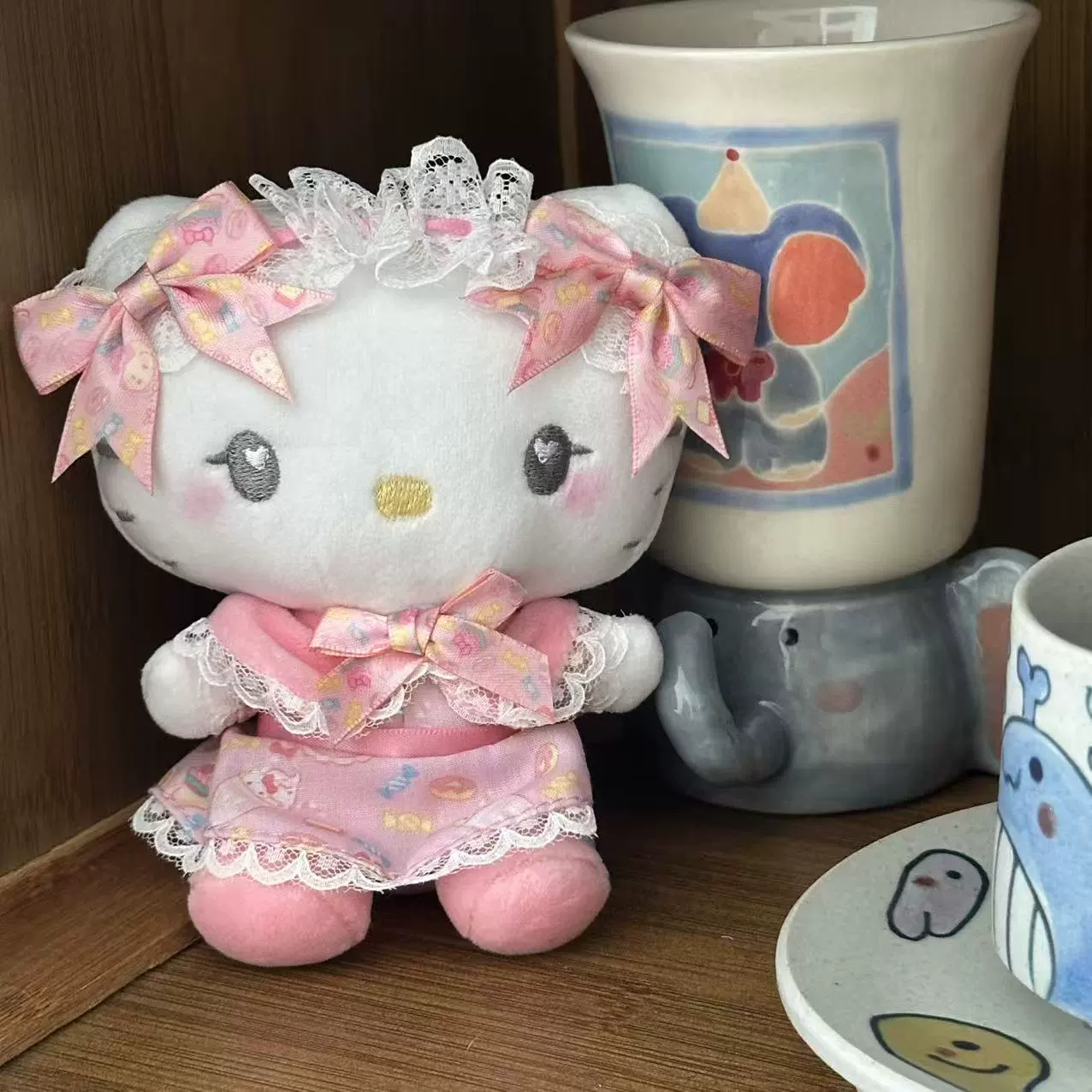 Плюшевый брелок-подвеска Hello Kitty, милый кукольный брелок для сумки, 11 см, легкий и прочный