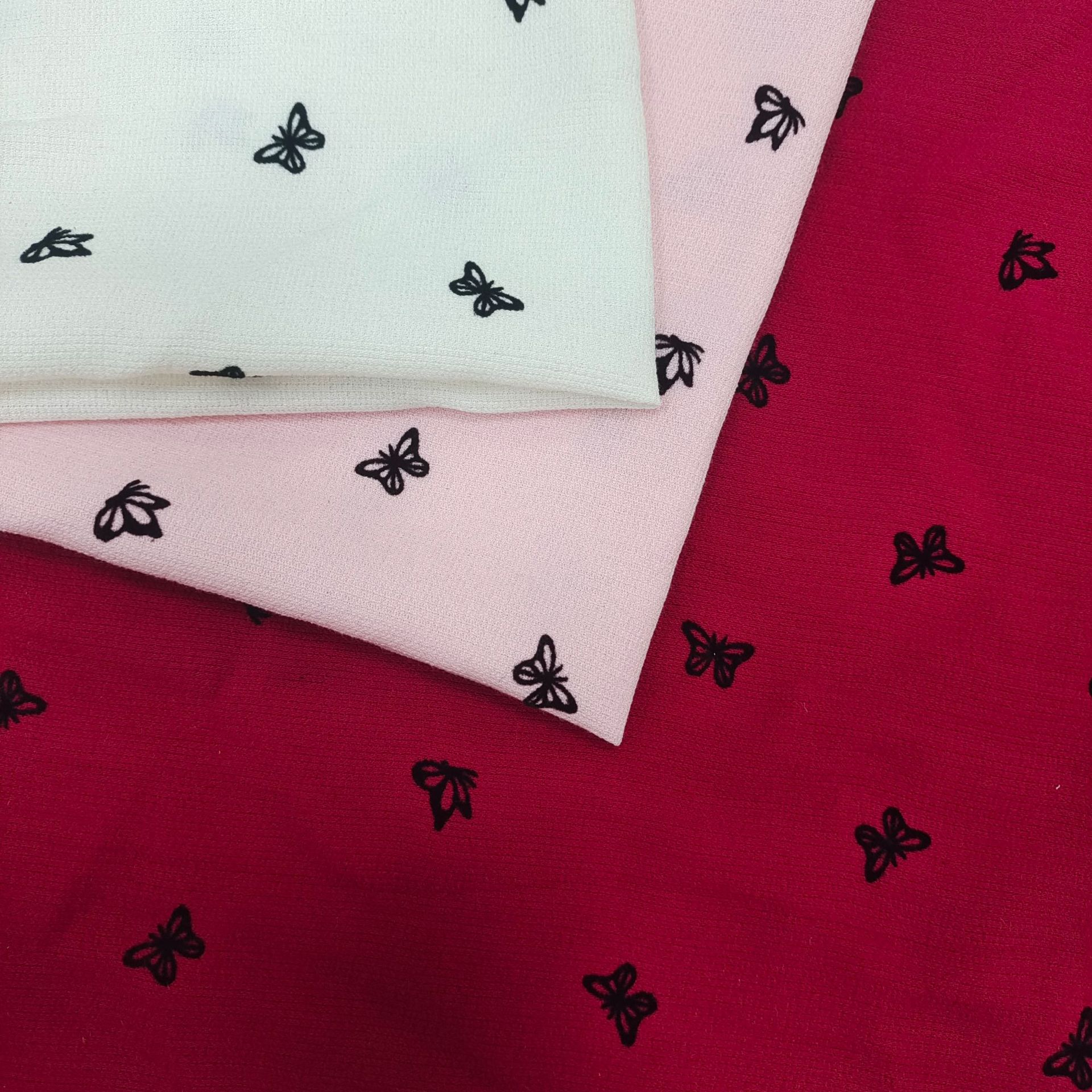 Cross-border rayon woven fabric Light Luxury Butterfly Flocking Fabric Spring and Autumn Jacket dress Rayon Fabric