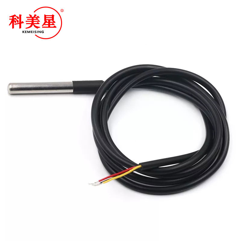 防水型DS18b20溫度探頭 溫度傳感器 XH2.54-3P端子線長1m