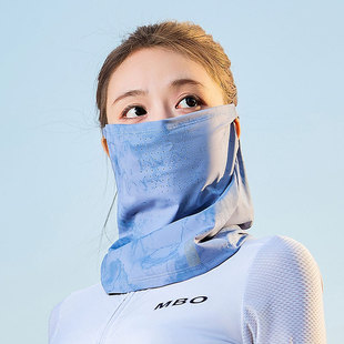 Ice Silk Sunscreen Mask with Ear Hooks for Men and Women, Summer Cycling Face Mask, Fishing Face Covering, Neck Scarf, Neck Protection, Breathable Veil