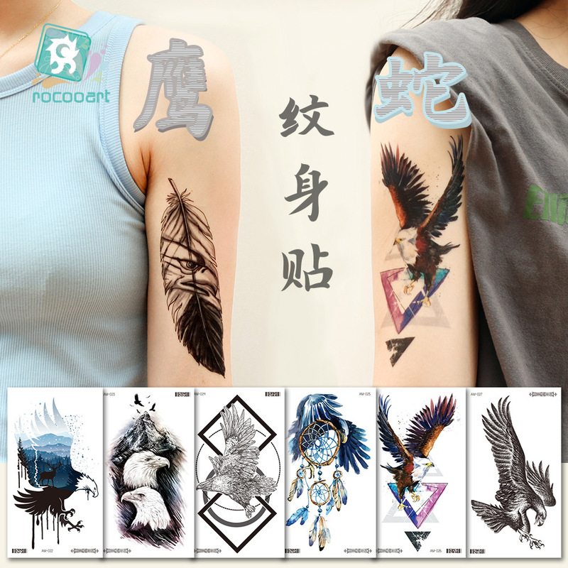 Ruika Long's New Waterproof Snake-Shaped Tattoo Stickers, Animal Eagle Arm Stickers, Wholesale Temporary Tattoos, Cross-Border