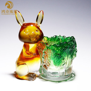 Zodiac colored glaze pen holder office crystal decoration small ornaments cute birthday gift home living room decoration