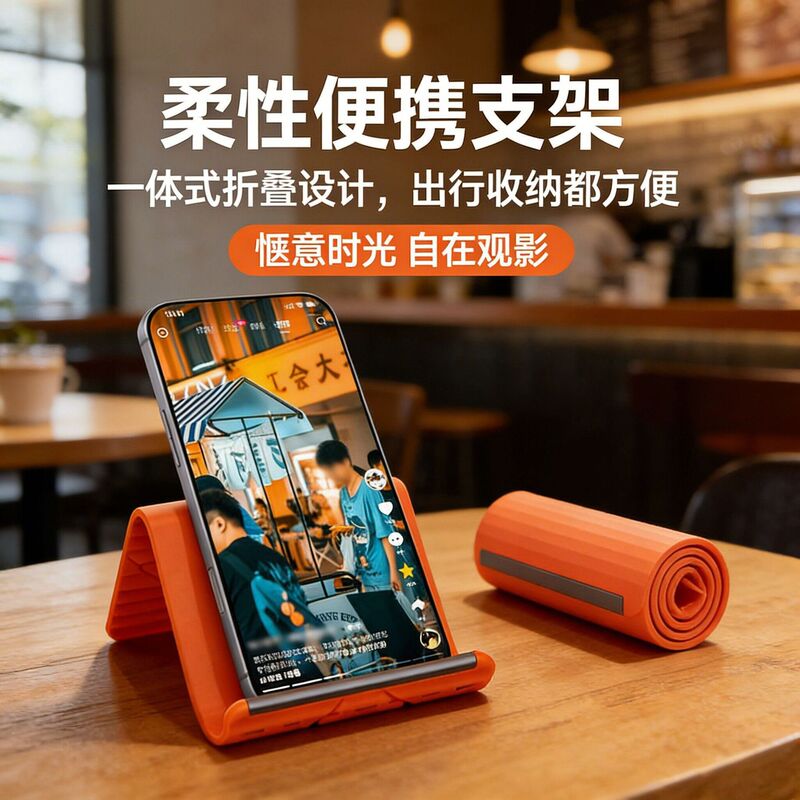 Flexible Folding Silicone Phone Stand, Creative Universal Stand for Tablets and Laptops, Transformable Travel and Home Lazy Stand Flexible Folding Silicone Phone Stand, Creative Universal Stand for Tablets and Laptops, Transformable Travel and Home Lazy Stand