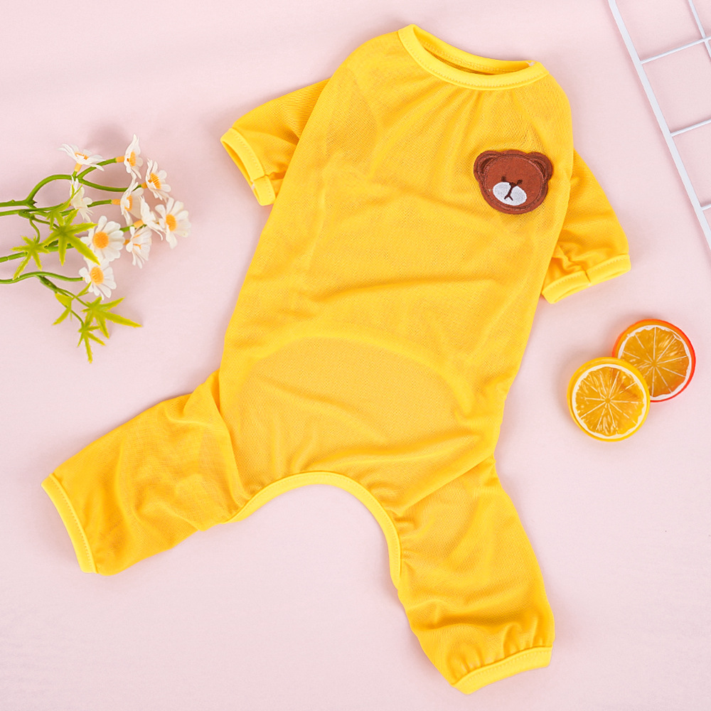 Ropa para mascotas de cuatro patas, ropa para perros de cuatro patas, chaleco para gatos, suministros para perros y gatos grandes, ropa para aire acondicionado, a prueba de mosquitos, adecuada para Teddy y Bichon.