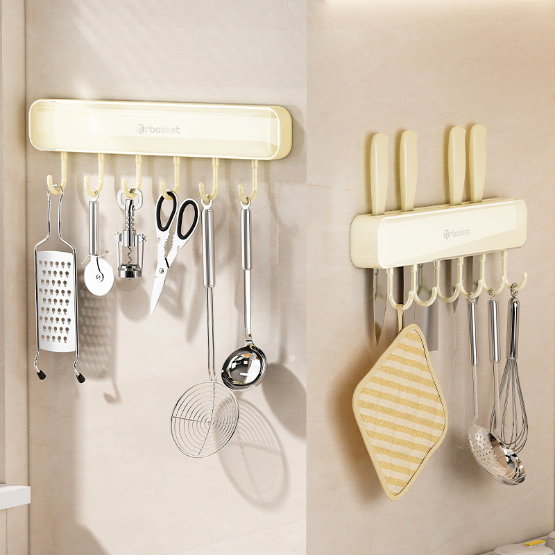 Knife holder wall-mounted punch-free kitchen strong adhesive hook storage rack for kitchen knives multifunctional knife holder storage rack
