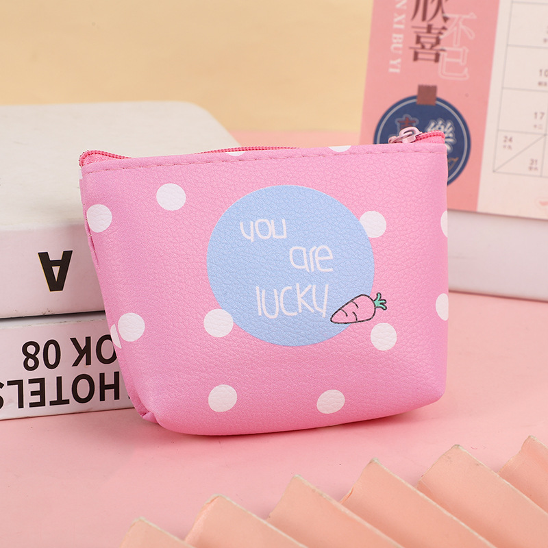 Estilo coreano fresco dibujos animados cremallera monedero corto cartera chica corazón lindo estudiante portátil caso clave