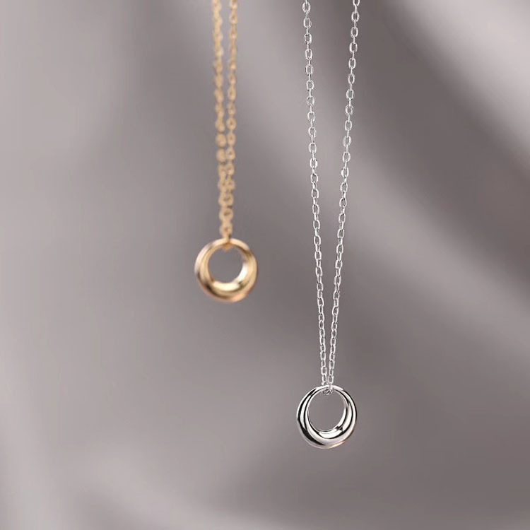 Minimalist Geometric Circle Necklace For Women Elegant Style_voghion.com
