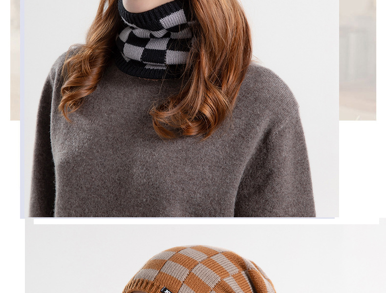 Winter hat bib set plus wool warm earmuffs woolen hat Europe and America cross-border women's knitted hat_voghion.com