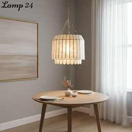 法式轻奢贝壳吊灯美式复古别墅客厅卧室衣帽间灯田园风民宿装饰灯